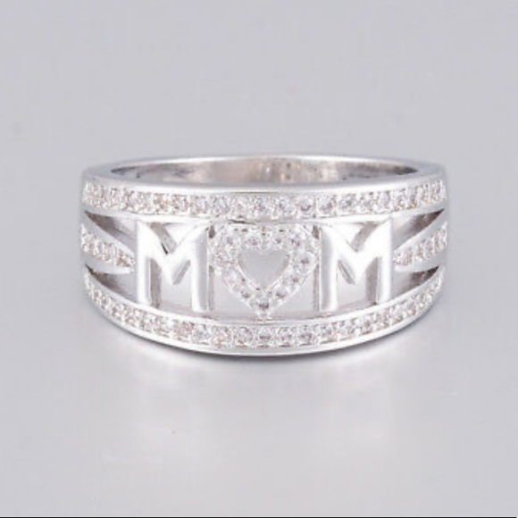 NEW 925 Sterling silver Diamond MOM Ring - Picture 2 of 3